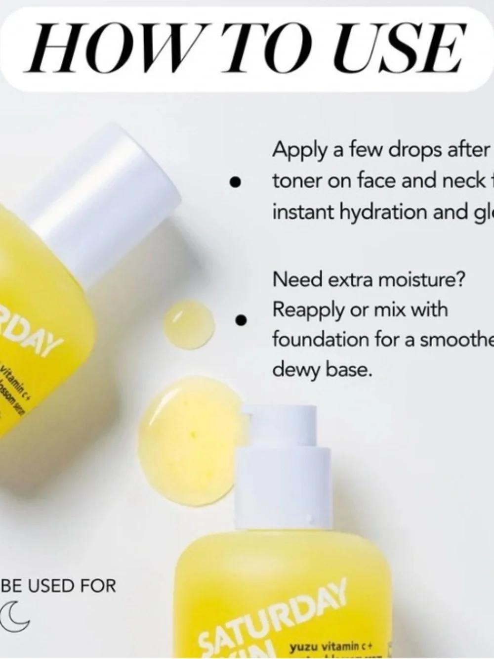 NIB Saturday Skin Yuzu Vitamin C+ Water Blossom Serum